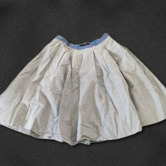 BCBG Dresses & Skirts - BCBG Paris Cotton Fabric Zipper Back Stripes Full Skirt Lined Blue White W Small